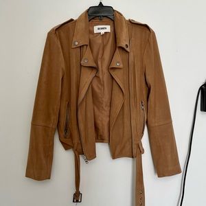 BB Dakota Carmel Suede Moto Jacket